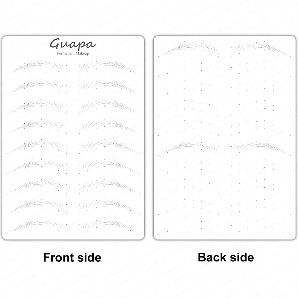 Silicone Practice Skin for Permanent Makeup — Double-Sided Latex Sheet with Brows Design for Hair Stroke Training