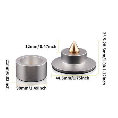 4-Piece Aluminum Audio Amplifier Shock Absorber Feet – HiFi Speaker & CD Player Anti-Vibration Pads