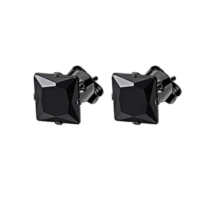 Unisex Stainless Steel Cubic Zirconia Stud Earrings Set (1–8 Pairs) – 6mm Minimalist Ear Piercing Jewelry for Men & Women