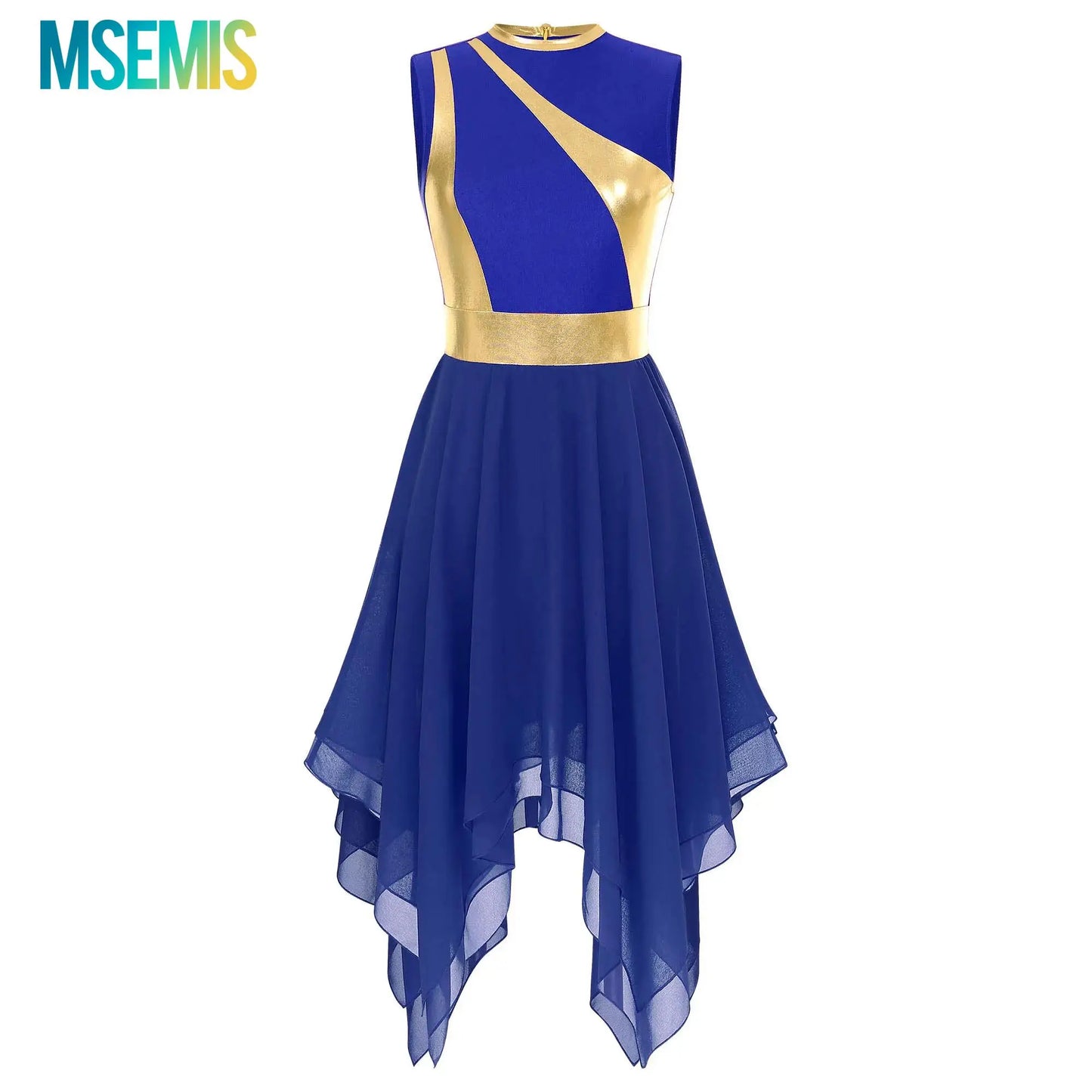 Women’s Liturgical Praise Dance Dress - Irregular Hem Modern Ballet Costume for Choir & Worship Performances