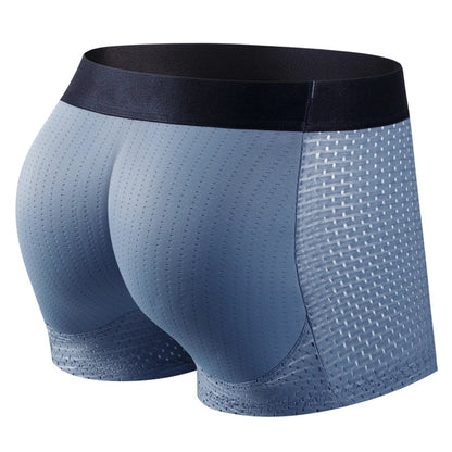 Men's Hip Lifter Boxer Briefs - Padded Butt Enhancer Shapewear Shorts with Built-In Lift, Breathable Nylon Underwear
