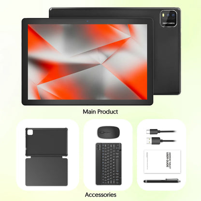 BAKEN 10″ Android 15 Tablet — Quad-Core, 12GB RAM + 64GB Storage, 5G WiFi, 1280×800 Display, Dual Cameras