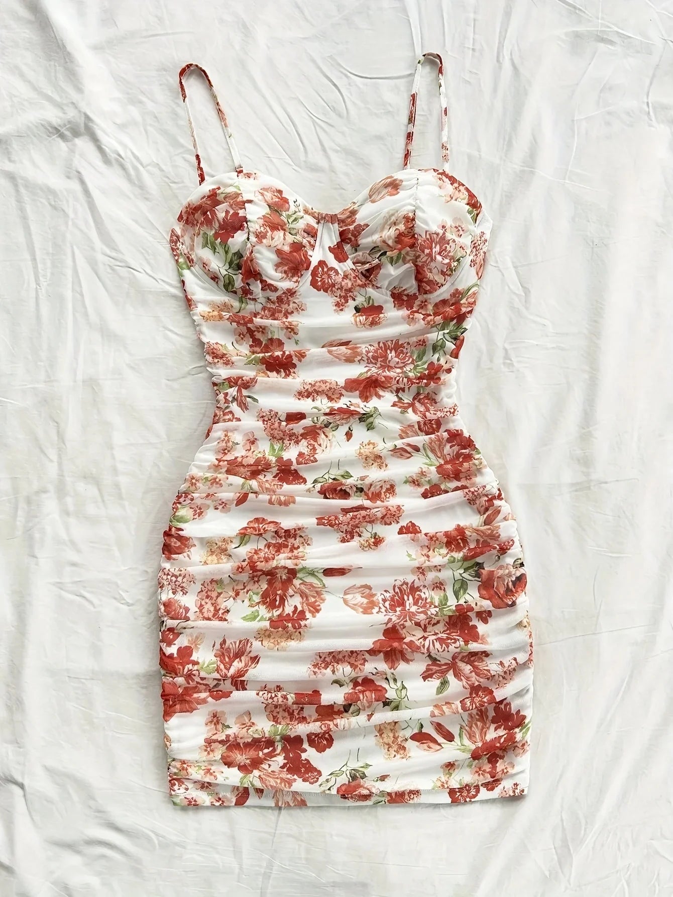 French Floral Backless Slip Dress – Sexy Summer Mini Dress for Women, Beach & Vacation Style