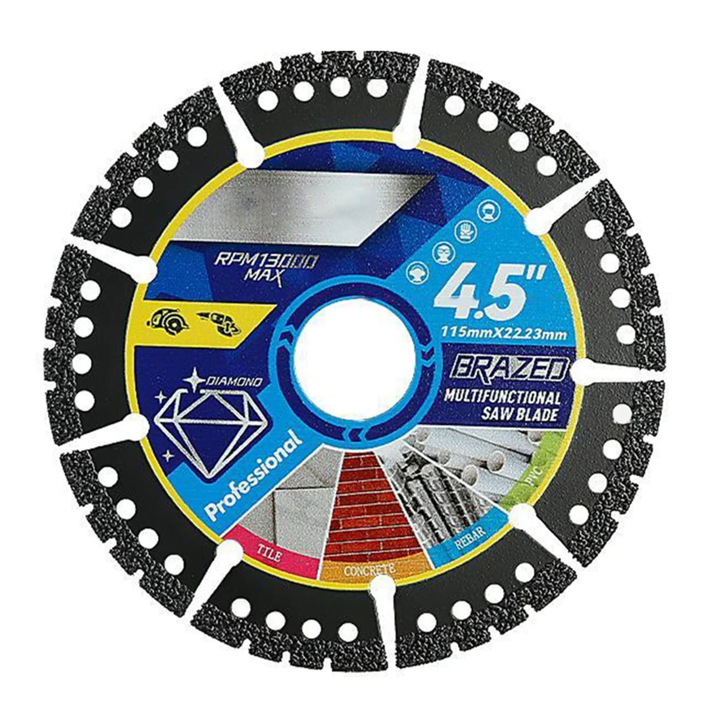 Multi-Material Cutting Blades - Angle Grinder Saw Blades for Metal, Tile, Stone, Plastic, Marble & Alloy Cutting