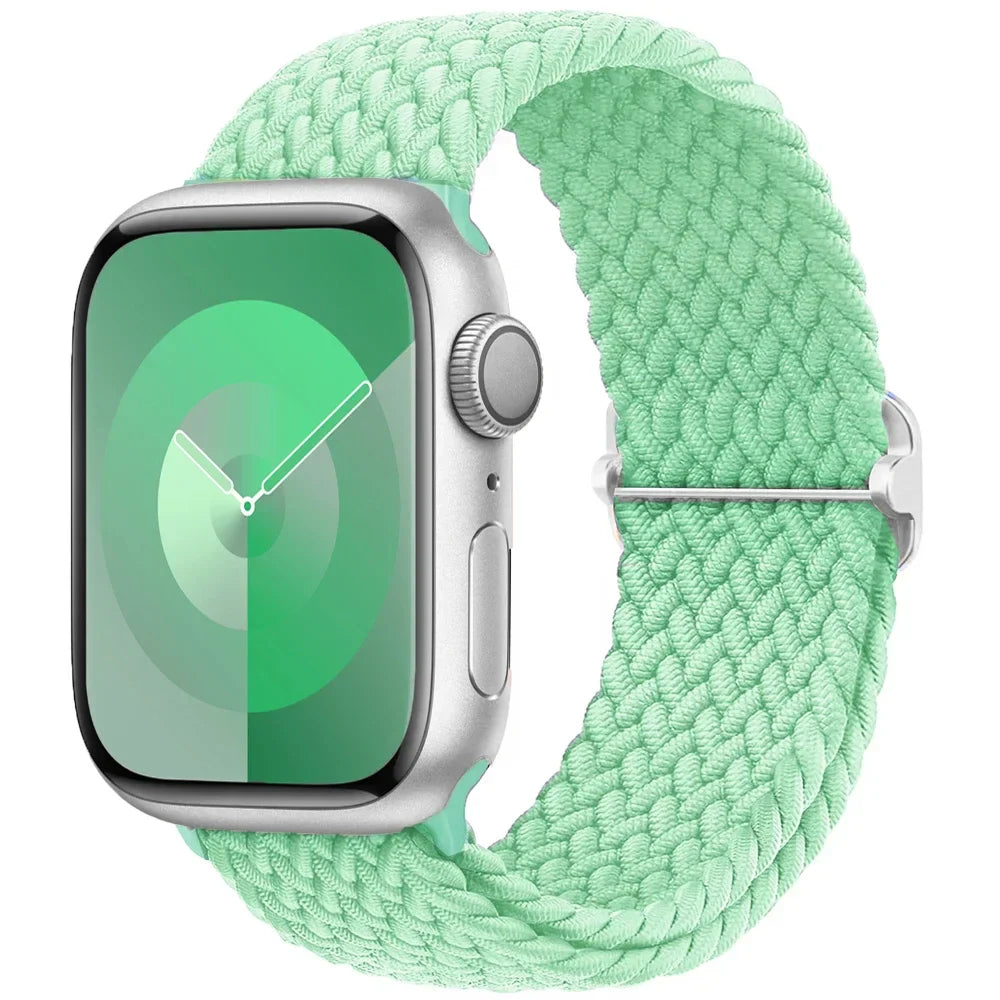 Braided Solo Loop Apple Watch Ultra Band – Elastic Nylon Adjustable Strap for iWatch SE, Series 3–9 (38mm–49mm) Bracelet Band