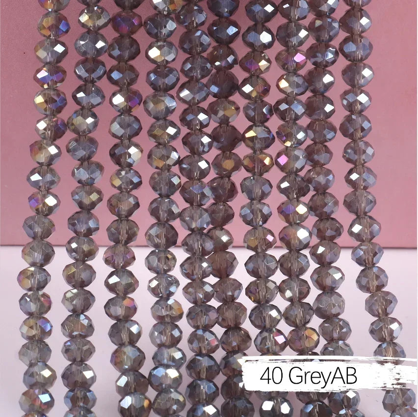 Austria Crystal Rondelle Beads - 2mm/4mm/6mm/8mm Faceted Glass Spacer Beads for DIY Jewelry & Bracelet Making