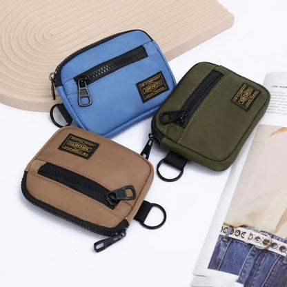 Casual Men's Canvas Coin Purse – Retro Zipper Wallet & Key Holder Small Money Bag for Youth