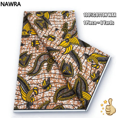 Original 100% Cotton African Wax Print Fabric - Soft Ankara Batik DIY Pagne
