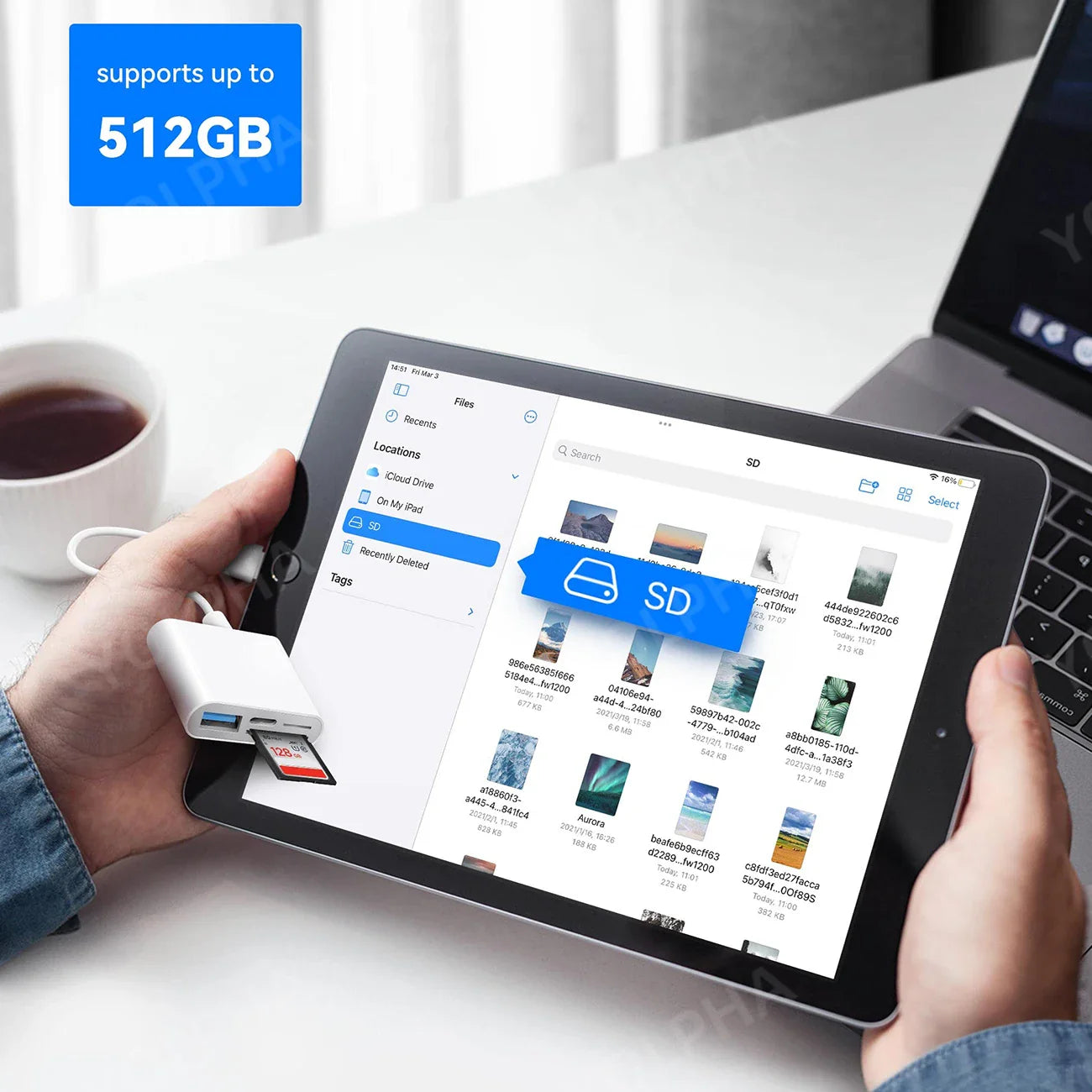 6-in-1 USB-C SD TF Card Reader Adapter with USB 3.0 OTG & 30W Fast Charging Port