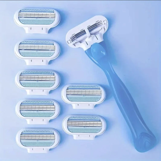 3-Layer Women’s Manual Razor — Replaceable Head Shaver for Armpit, Bikini & Body Hair Removal