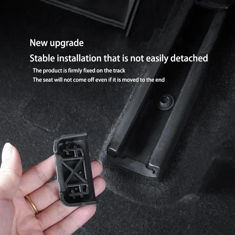 Tesla Model 3/Y Juniper 2025 Seat Rail Covers - 4PCS Rear Seat Slide Protectors Anti-Kick Interior Accessories
