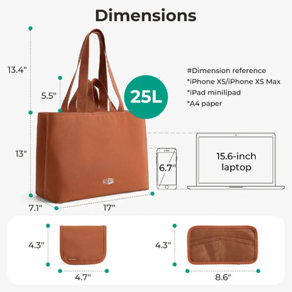 BAGSMART Large Capacity Tote Bag - Multi-Pocket Mummy Bag with Versatile Shoulder & Messenger Carry Design for Women