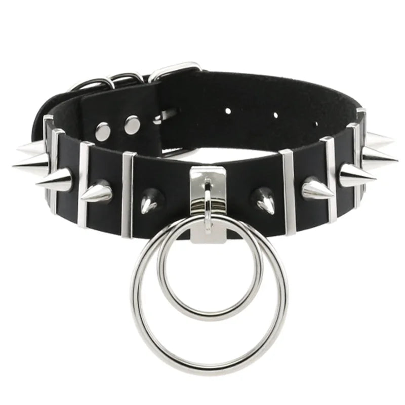 Harajuku Cosplay Rivet Star Punk Rock Gothic Collar — Sexy PU Leather Heart Cross Spike Choker Jewelry for Women