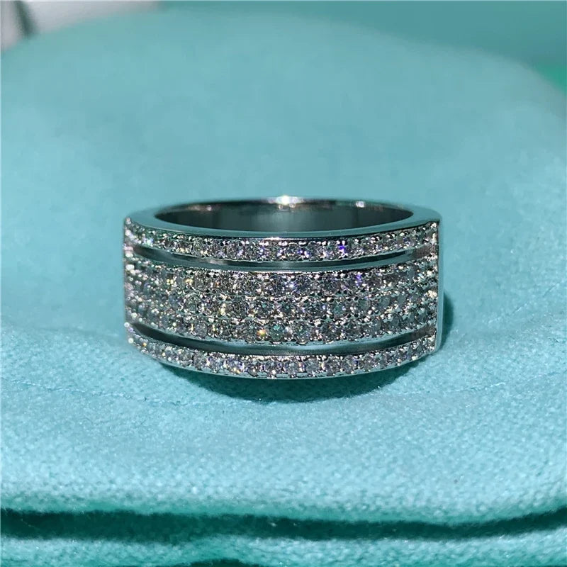 925 Sterling Silver Eternity Band Ring - CZ Diamond Promise Engagement Wedding Jewelry for Women & Men