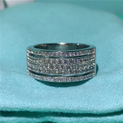 925 Sterling Silver Eternity Band Ring - CZ Diamond Promise Engagement Wedding Jewelry for Women & Men