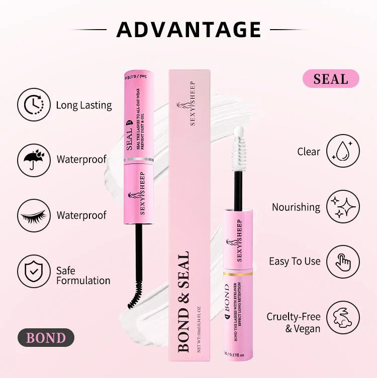 48H Eyelash Glue and Seal for Clusters – Strong Hold, Long-Lasting Adhesive for Lash Extensions