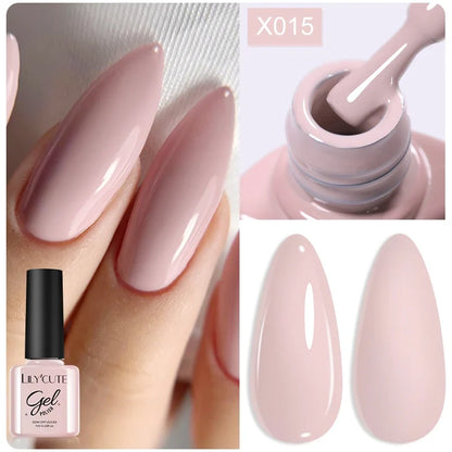 LILYCUTE Solid Color Gel Nail Polish 7ml - Semi-Permanent Soak Off UV LED Gel Varnish for Nail Manicure Art