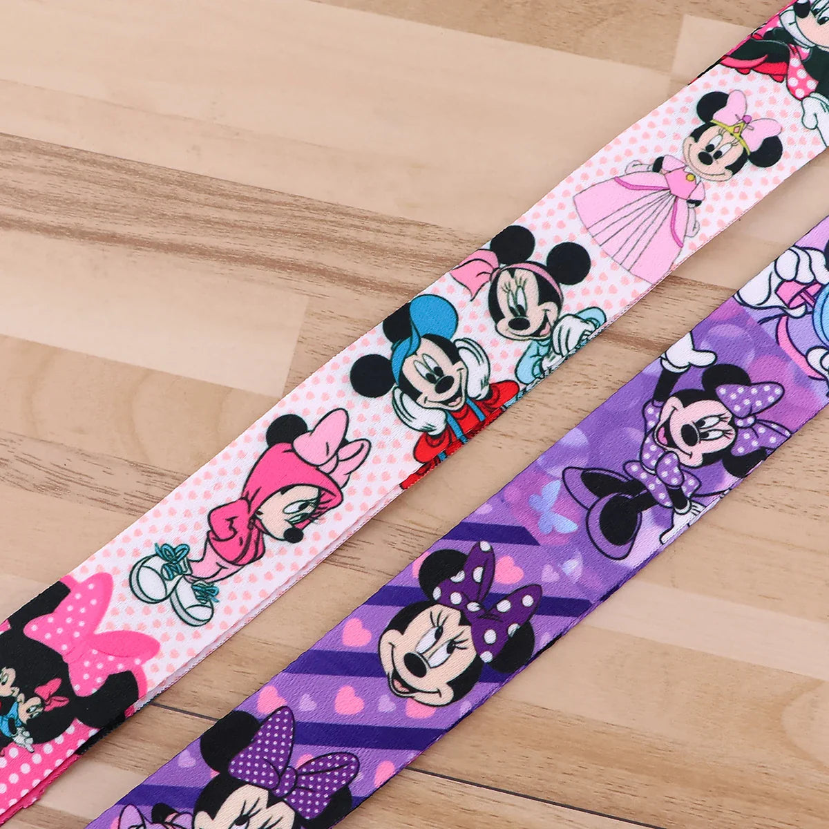 Mickey Minnie Lanyard Strap for Keys – ID Badge Holder, Keychain, Card Pass, Phone Charm Accessory