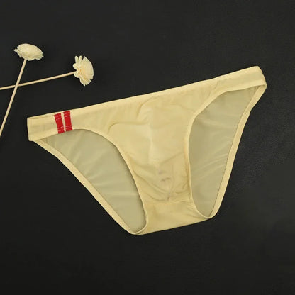 Men’s Low Rise Transparent Briefs – Breathable Sexy Bulge Pouch Underwear, Lightweight Comfort Fit Panties