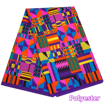 Veritable African Ankara Wax Fabric - 6 Yards Batik Polyester Textile for Dresses, Sewing & DIY Crafts