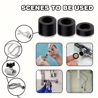 10-Piece Shower Hose Washer Set - Heavy-Duty Heat-Resistant Rubber O-Ring Faucet Seals
