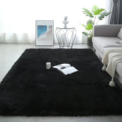 VIKAMA Tie-Dyed Fluffy Rug – Soft Plush Carpet for Living Room, Bedroom, Kids’ Playroom & Bedside