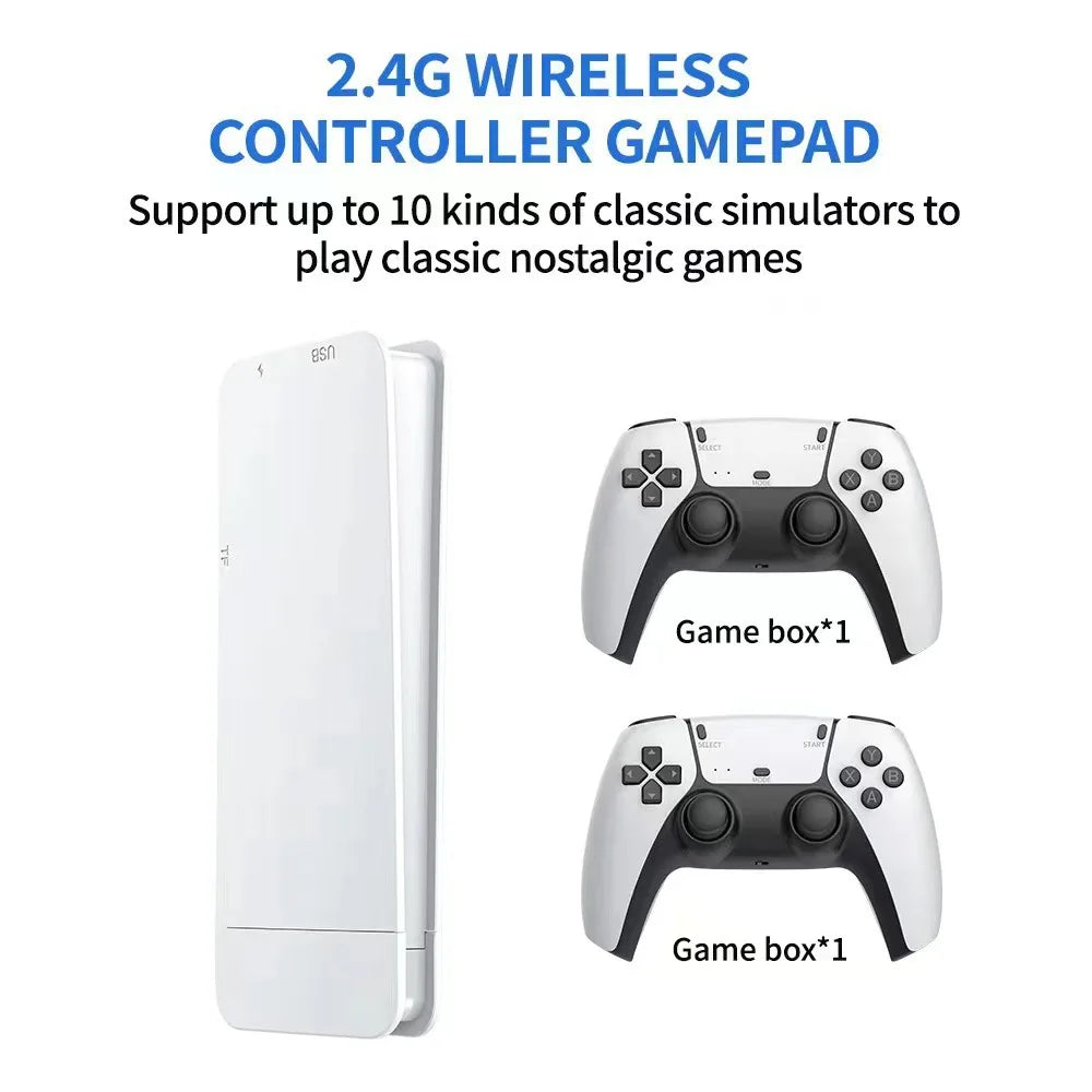 M15 Game Stick Mini TV Handheld Console — Wireless Gamepads, 64GB with 20,000+ Retro Games, HD Output, Two-Player for PS1 and More