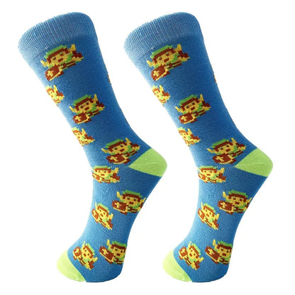 Zelda: Tears of the Kingdom Anime Socks – Men’s Cartoon Hip Hop Cotton Cosplay Long Casual Socks Xmas Gift