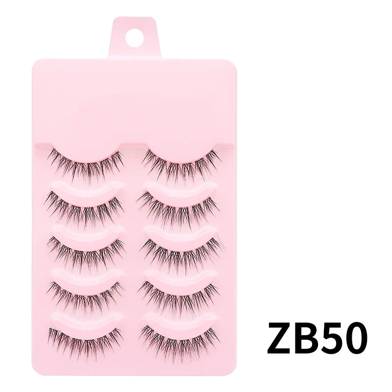 Manga Style Soft Natural False Eyelashes Wispy Thick Daily Wear Makeup Lashes