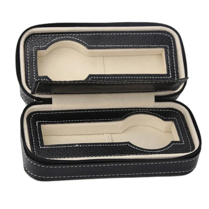 Portable Watch Storage Box Organizer - 6/10/12 Grid Zipper Display Case for Watches & Accessories