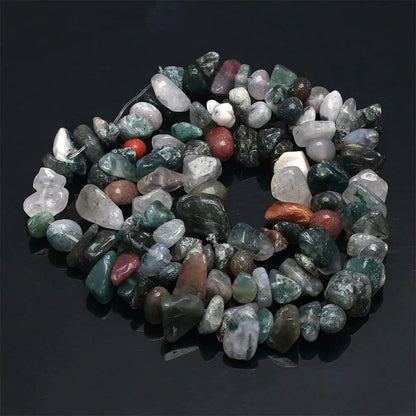 16 Inch Natural Stone Chip Beads - 5-8mm Irregular Crystal Agate Gravel Beads for DIY Bracelets & Jewelry Making