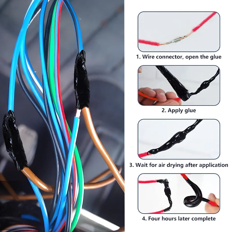 Liquid Electrical Tape Sealant - Waterproof Insulation Coating Glue for Wire Cable Repair and Protection 15-300ml