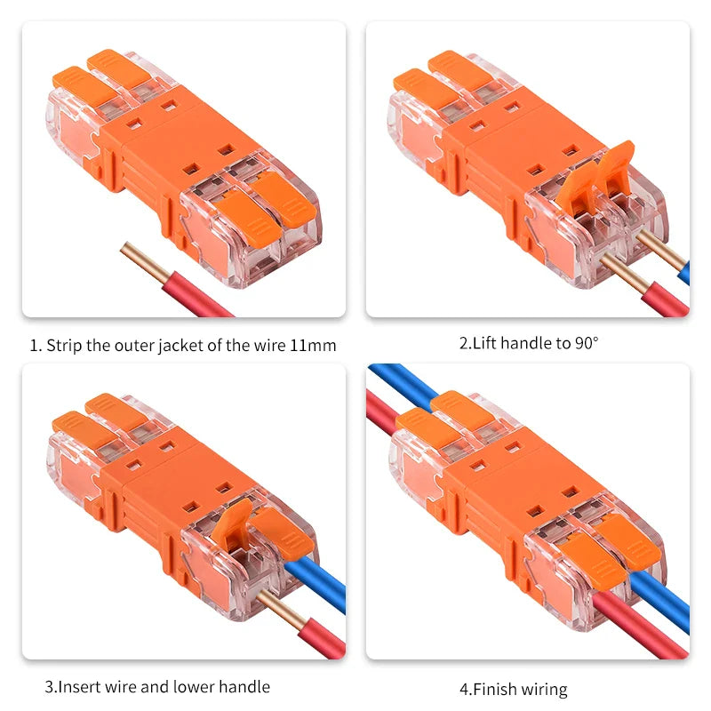 5Pcs Quick Lever Wire Connectors – 2/3/4 Pin CMK642 Compact Plugable Terminal Blocks, Universal Male Female Electrical Splicing Connectors