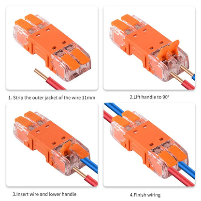 5Pcs Quick Lever Wire Connectors – 2/3/4 Pin CMK642 Compact Plugable Terminal Blocks, Universal Male Female Electrical Splicing Connectors