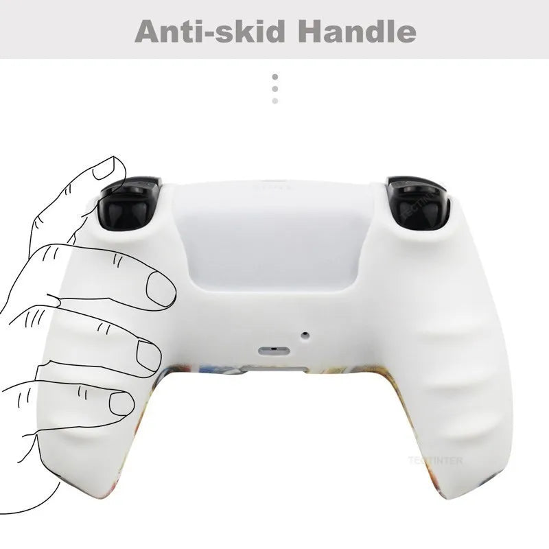 Protective Silicone Cover for PS5 Controller - Anti-Slip Skin Case with Thumb Grips for PlayStation 5 Slim Gamepad
