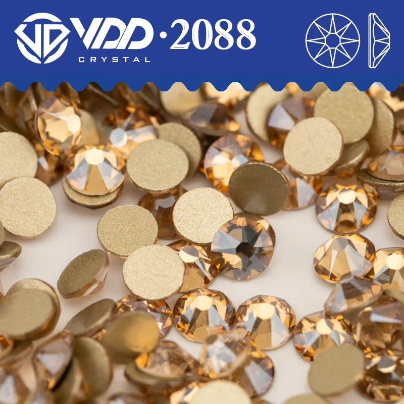 VDD AAAAA Crystal Flatback Rhinestones - SS16-SS30 16-Cut Gems for DIY Crafts & Nail Art Decoration