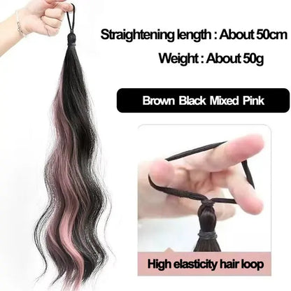 50cm Synthetic Self-Winding Ball Head Wig Hair Bundle – Highlight DIY Bun for Women, Volume-Boosting Bud Hair Extension