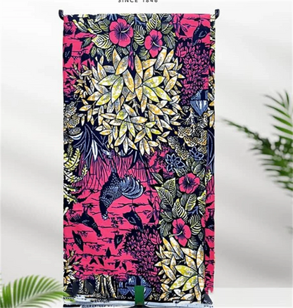 African Real Print Ankara Wax Fabric - Soft 100% Cotton Pagne 6 Yards