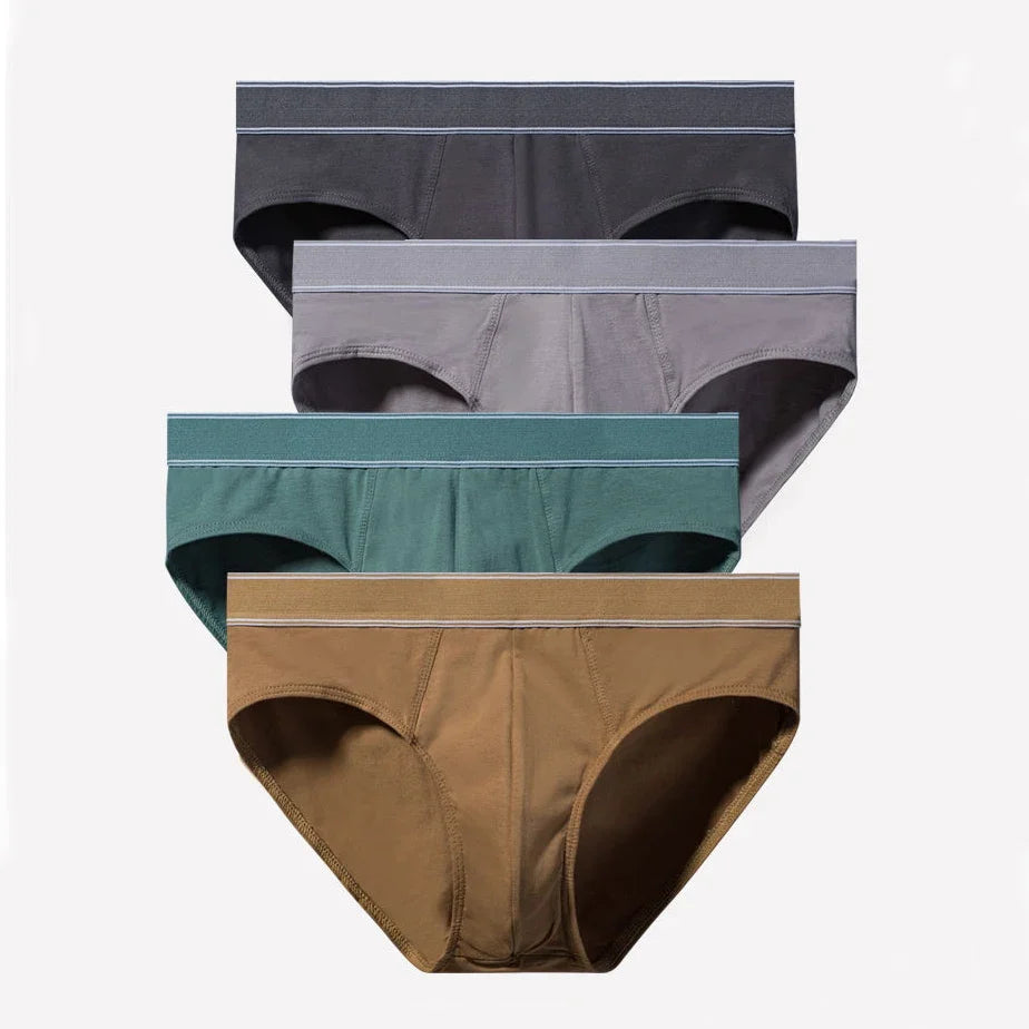 4-Pack Men's Cotton Briefs - Breathable Printed Underwear with Comfortable Fit & Stylish Design