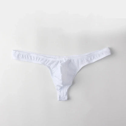Men’s Ice Silk Low-Rise G-String & Thong Underwear – Breathable Solid Color T-Back U-Pouch Comfort Fit Sexy Lightweight Underpants