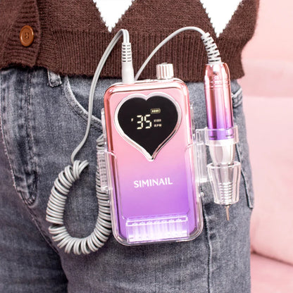 SIMINAIL Professional Nail Drill Machine – 35000RPM Portable Electric Nail File with Rechargeable E-File Bit Kit