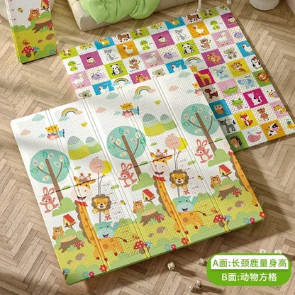 Foldable Children’s Play Mat – XPE Foam Baby Blanket, Soft Crawling Floor Pad, Activity Rug with Carry Bag
