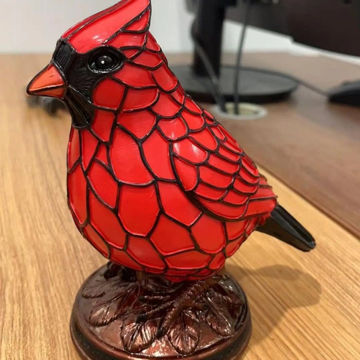 Cardinal Desk Lamp — Natural Animals & Birds Theme Table Lamp for Christmas Home & Office Decor