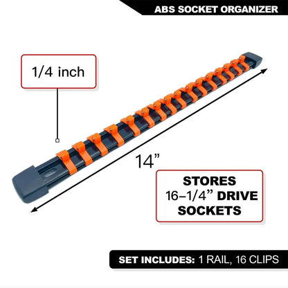 Socket Organizer Set - 1/4 3/8 1/2 Inch Socket Holder Trays for Tool Box Drawers & Storage Rails