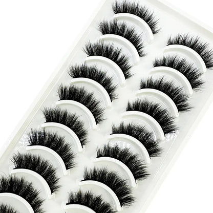 10 Pairs 3D Mink False Eyelashes – Natural Long & Short Fake Lashes Makeup Kit (38 Styles)