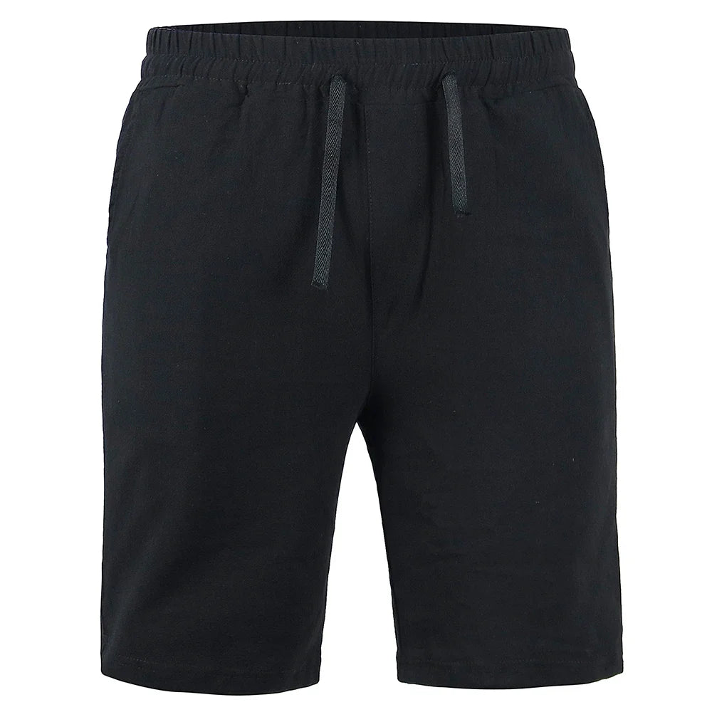 KB Men's Cotton Linen Shorts - Breathable Solid Color Summer Streetwear Pants S-3XL