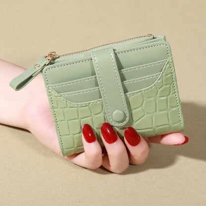 Elegant Women’s Multi-Card Wallet – PU Leather Double Zip Clutch Purse with Crocodile Pattern Storage Bag