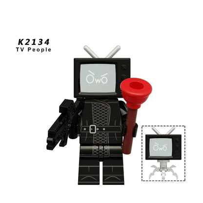 KDL Skibidi Toilet Man Anime Block Figures – TVMan, Titan, Cameraman & Speakerman Model Toy Gift for Kids