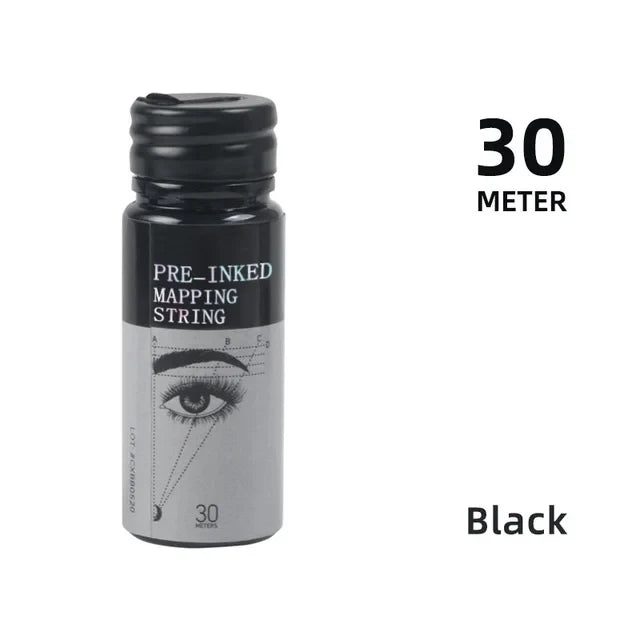 30m Pre-Inked Eyebrow Mapping String — Microblading & Semi-Permanent Makeup Positioning & Measurement Tattoo Tool