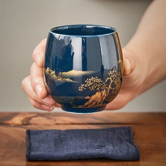 180ml Japanese-Style Ceramic Tea Mug – Large Single Teacup for Home Tea Set or Master Use